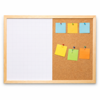 Tablero Mixto Acrílico Y Corcho Marco Madera Pino 30x45cms