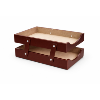 Bandeja Organizadora De Documentos Madera Oficina Oficio Apilable Doble