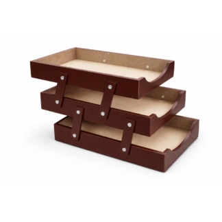 Bandeja Organizadora De Documentos Madera Oficina Oficio Apilable Triple