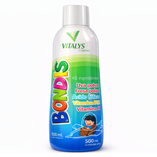 BONDIS Bebida Infantil Multivitamínico 500 ml Sabor Fresa con Vitamina C, B12 y Ácido Fólico