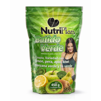 Batido Verde NutriPlan con Linaza, Té Verde y Frutas | Fibra Natural para Bienestar Digestivo