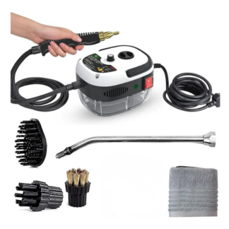 Limpiador a Vapor Portátil Alta Presión 2500W con 3 Cepillos y Rasqueta