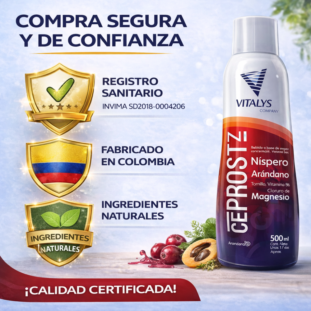 Ceprostz 500ml Vitalys Níspero Arándano Magnesio Bienestar Masculino - Image 10