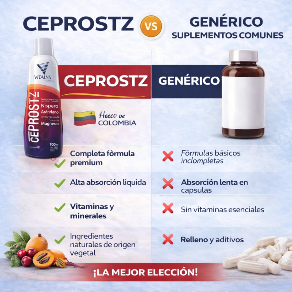 Ceprostz 500ml Vitalys Níspero Arándano Magnesio Bienestar Masculino - Image 2