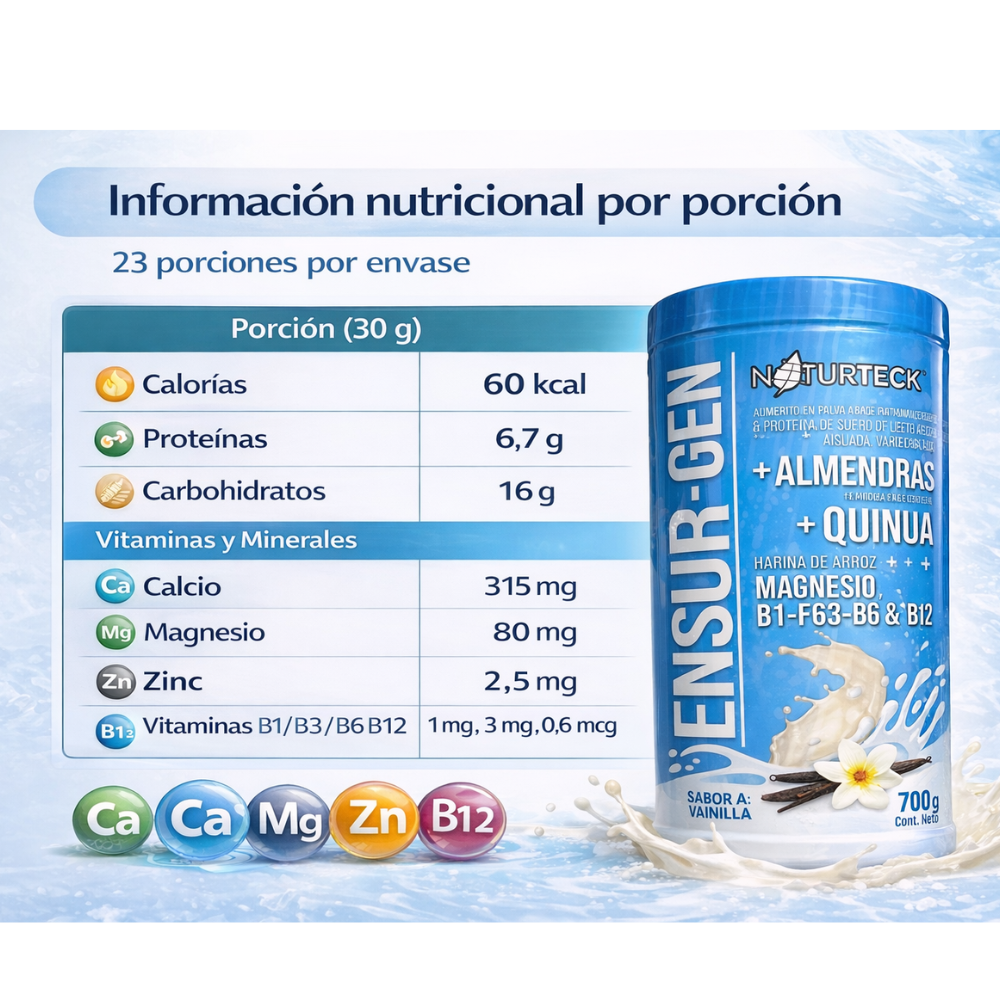 Bebida Nutricional ENSUR GEN Con Proteína Avena Quinoa Vitaminas 700 g - Image 2