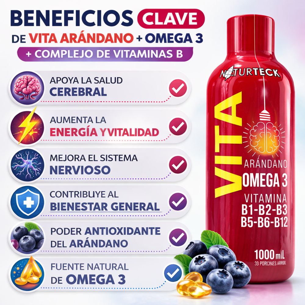 Suplemento VITTA ARÁNDANO OMEGA 3 + VITAMINAS 1000 ML - Image 4