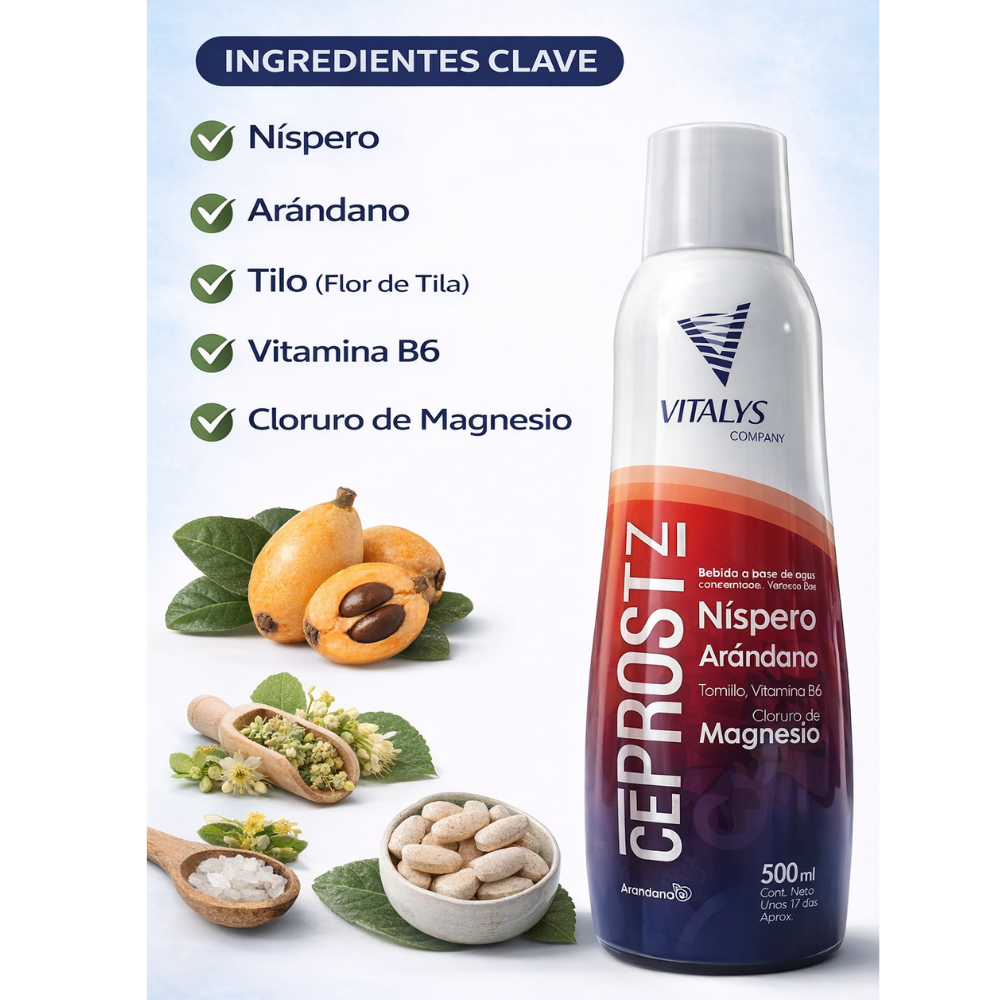 Ceprostz 500ml Vitalys Níspero Arándano Magnesio Bienestar Masculino - Image 4