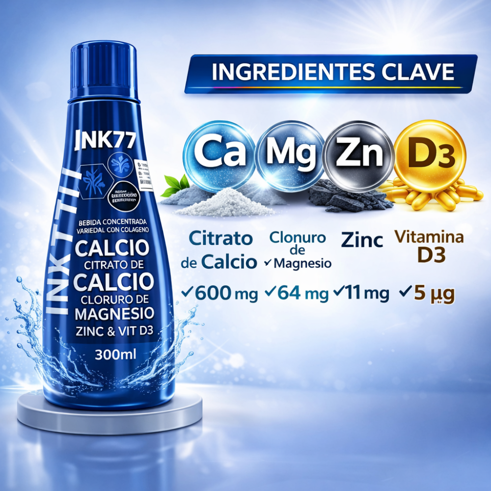 Bebida INK77 con Calcio Magnesio Zinc Vitamina D3 300 ml - Image 4