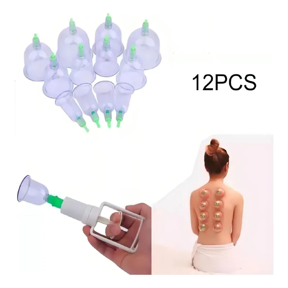 Kit de Ventosas Terapia al Vacío 12 Piezas con Bomba | Masaje Corporal Relajante, Uso en Casa, Fácil y Portátil - Image 3