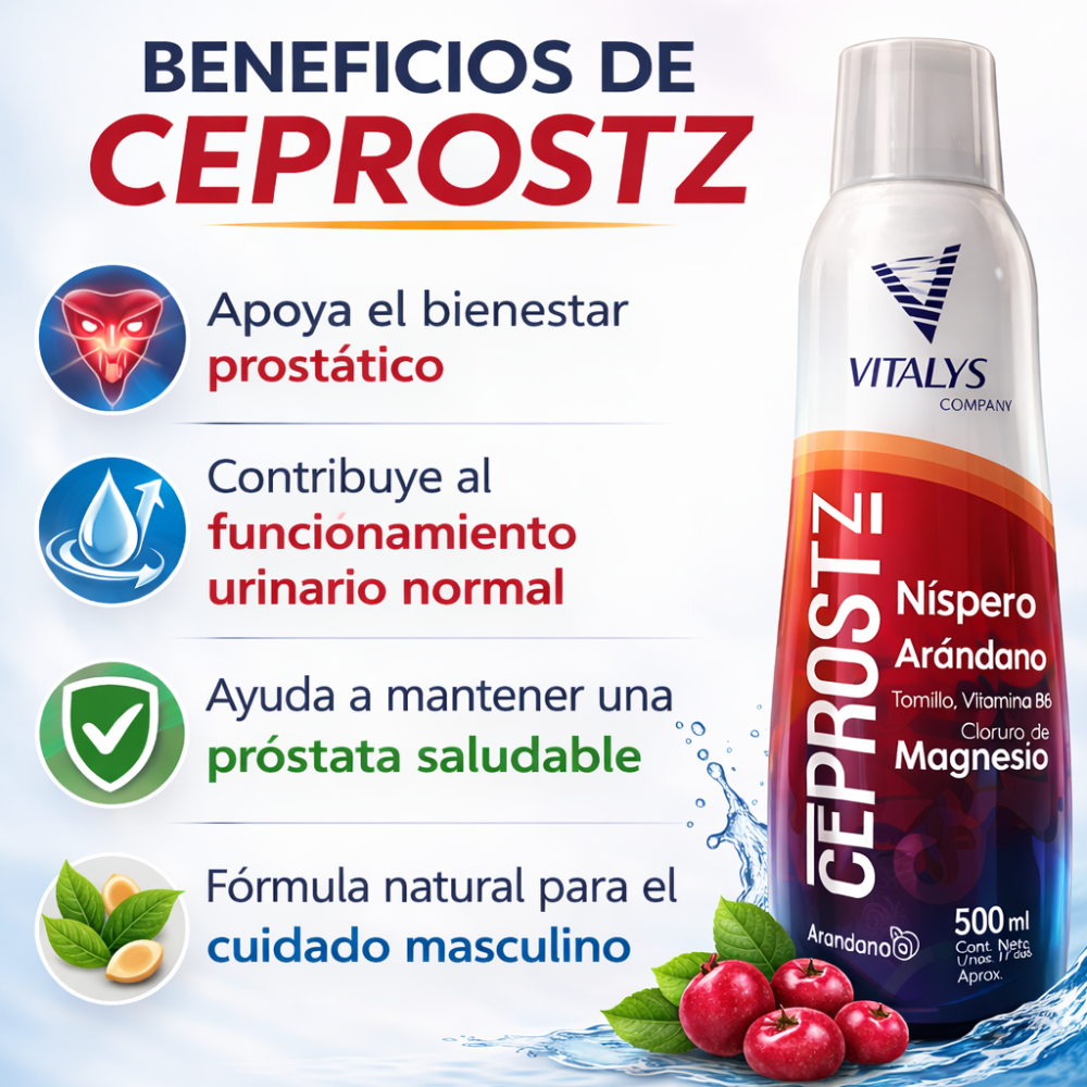 Ceprostz 500ml Vitalys Níspero Arándano Magnesio Bienestar Masculino - Image 5