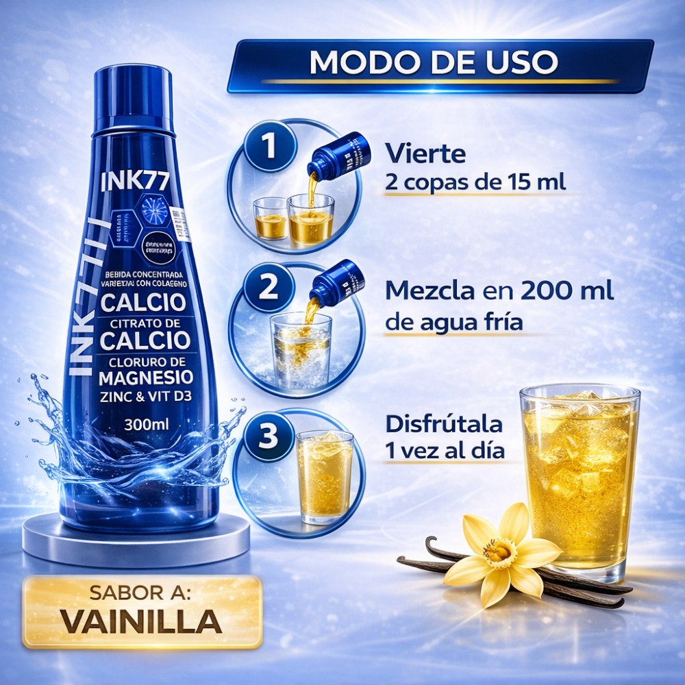 Bebida INK77 con Calcio Magnesio Zinc Vitamina D3 300 ml - Image 5