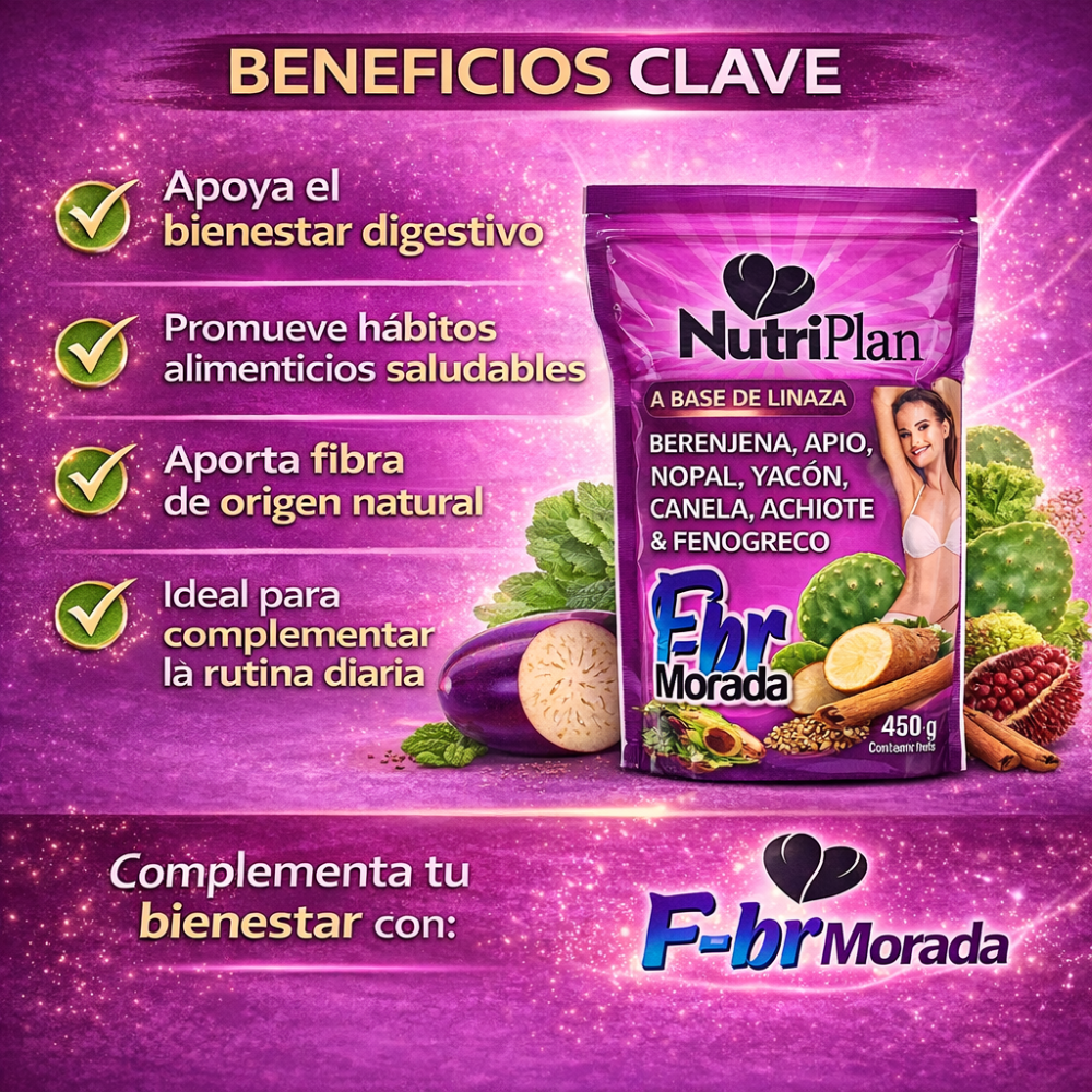 Batido F-br Morada NutriPlan con Linaza y Canela | Fibra Natural para Bienestar Digestivo - Image 4