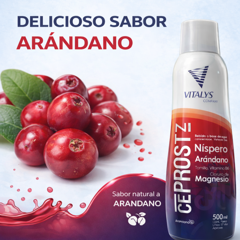 Ceprostz 500ml Vitalys Níspero Arándano Magnesio Bienestar Masculino - Image 6