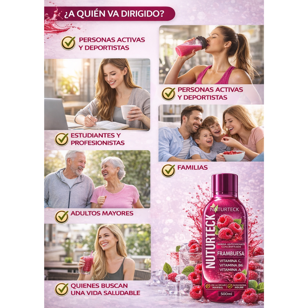 Bebida Concentrada Arándano Flor de Jamaica Vitamina C B6 A 500ml - Image 6
