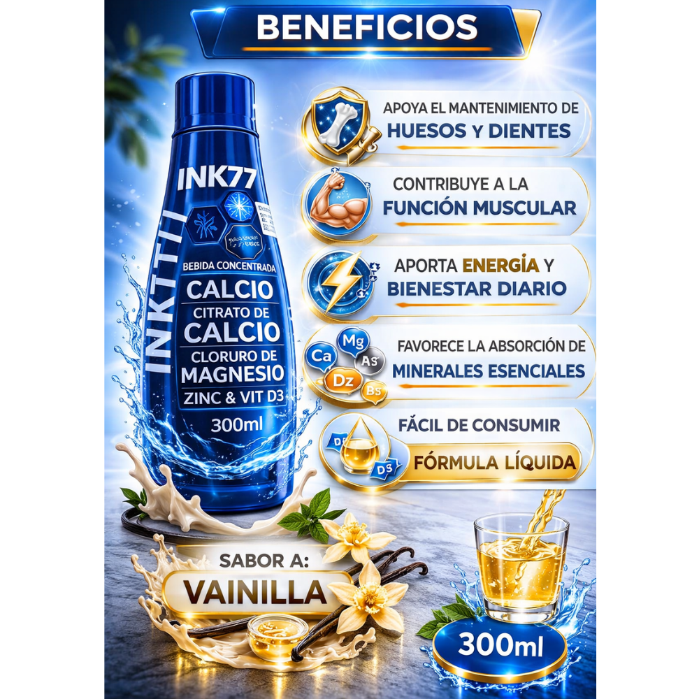 Bebida INK77 con Calcio Magnesio Zinc Vitamina D3 300 ml - Image 6
