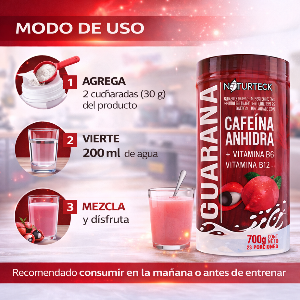 SUPLEMENTO NUTRICIONAL EN POLVO CON GUARANÁ, CAFEÍNA ANHIDRA Y VITAMINAS DEL COMPLEJO B. - Image 6