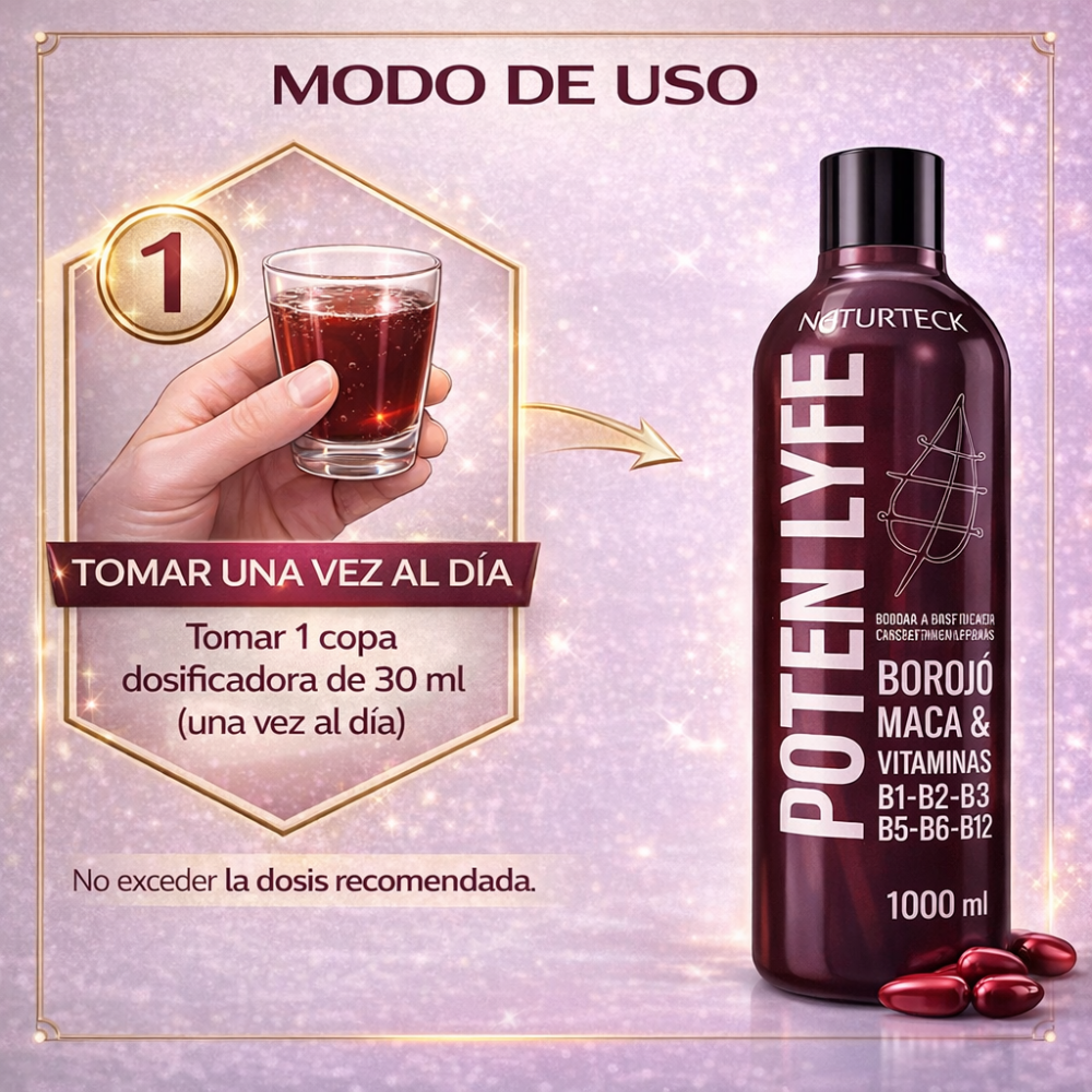Suplemento Alimenticio Potenlyfe Bebida Funcional Borojó Maca Vitamina B 500 Ml - Image 5