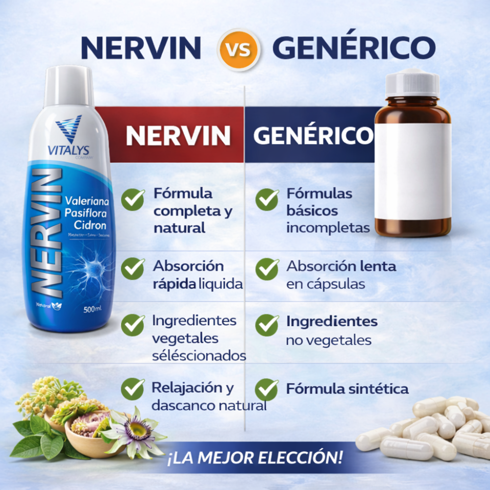 Nervin Vitalys 500ml Valeriana Pasiflora Cedrón Bienestar y Relajación - Image 7