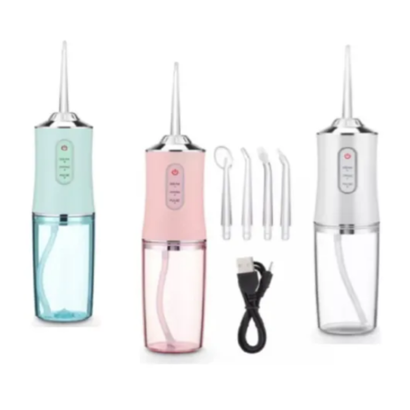 Irrigador Bucal Portátil Recargable 4 Boquillas | Limpieza Dental Profunda Profesional Sin Dolor