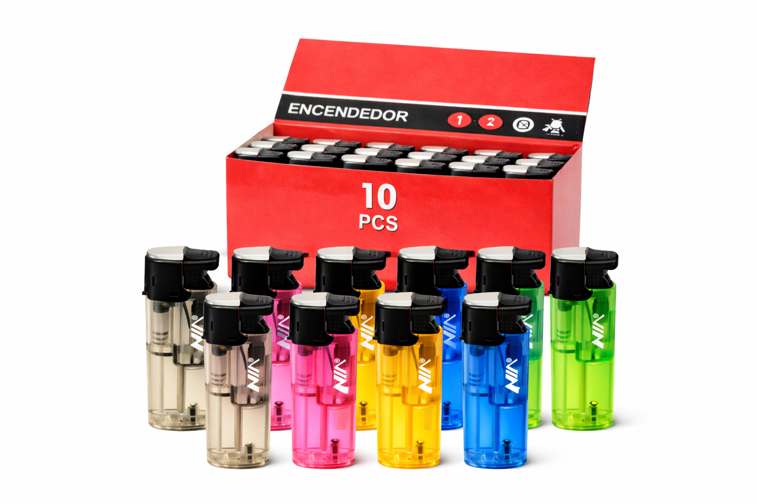 Encendedores Sopletes NIA Pack x 10 Económicos Colores Surtidos - Image 3