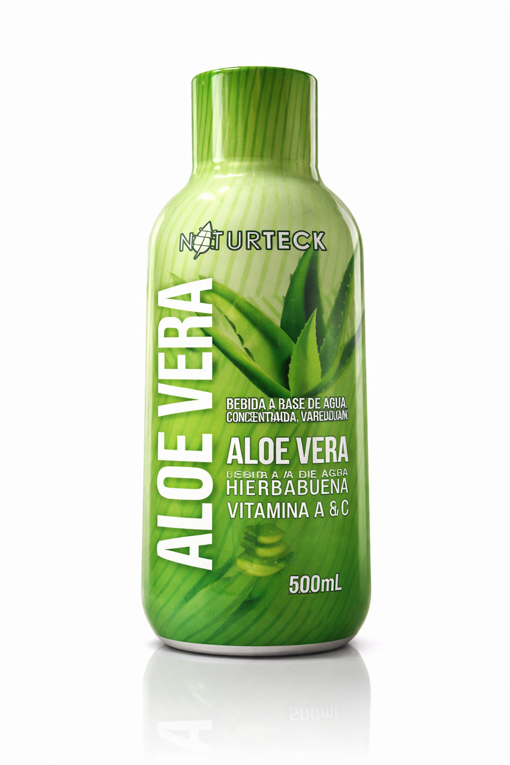 ALOE VERA NATURAL CON HIERBABUENA Y VITAMINAS A Y C 500ML NATURTECK BEBIDA FUNCIONAL
