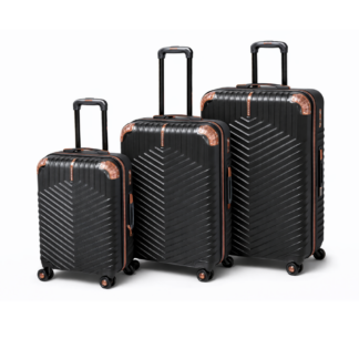 Set 3 Maletas Rígidas De Viaje Con Ruedas 360° Candado Seguridad Color Negro