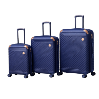 Set 3 Maletas Rígidas De Viaje Con Ruedas 360° Candado Seguridad Color Azul Oscuro