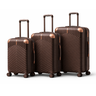 Set 3 Maletas Rígidas De Viaje Con Ruedas 360° Candado Seguridad Color Chocolate