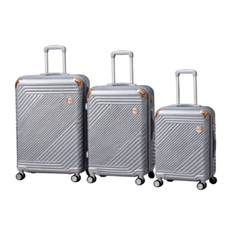 Set 3 Maletas Rígidas De Viaje Con Ruedas 360° Candado Seguridad Color Plateado