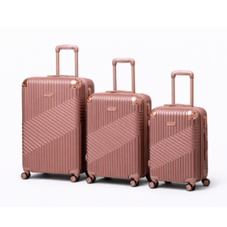 Set 3 Maletas Rígidas De Viaje Con Ruedas 360° Candado Seguridad Color Oro rosa