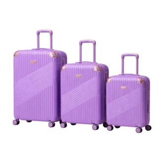 Set 3 Maletas Rígidas De Viaje Con Ruedas 360° Candado Seguridad Color Purpura