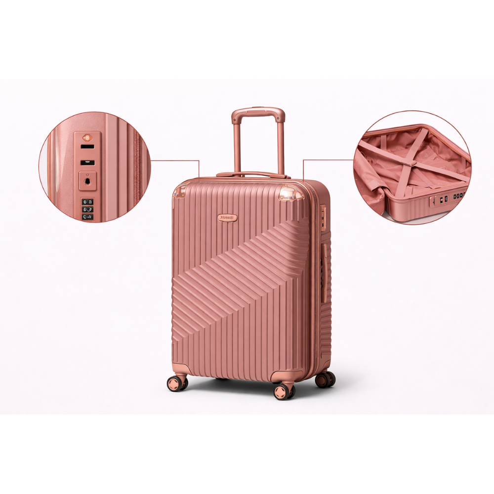 Maleta Cabina 10kg Alta Resistencia Equipaje Mano Candado Color Oro Rosa - Image 2