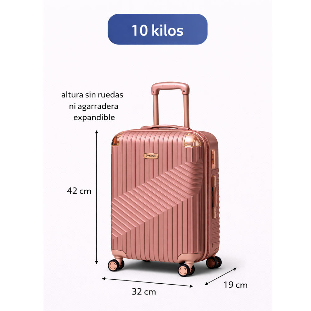Maleta Cabina 10kg Alta Resistencia Equipaje Mano Candado Color Oro Rosa - Image 3