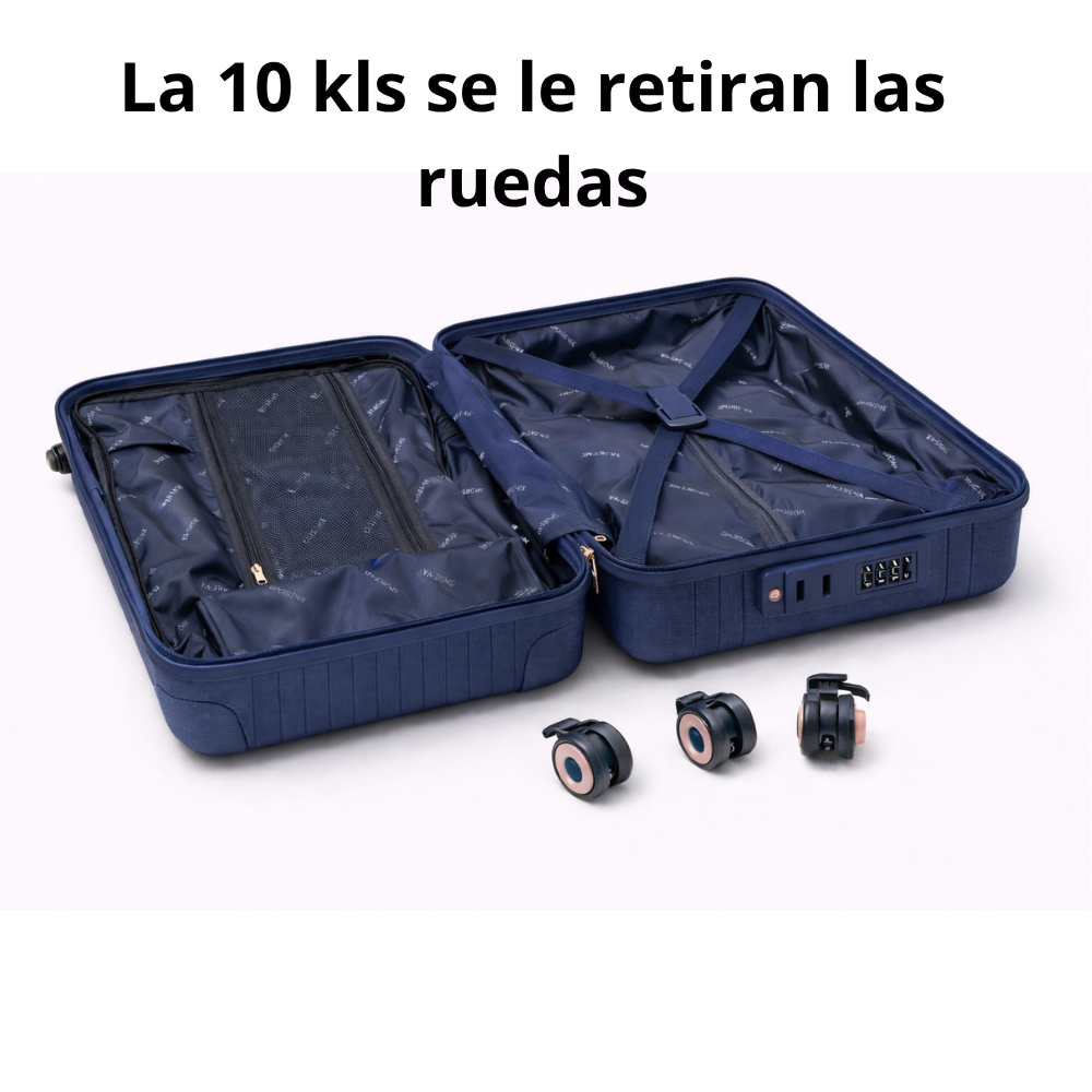 Maleta Cabina 10kg Alta Resistencia Equipaje Mano Candado Color Azul Marino - Image 4