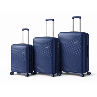 Maletas Combo X 3 Rígidas Antigolpes 10 15 23 Kg Ruedas 360 Azul Oscuro