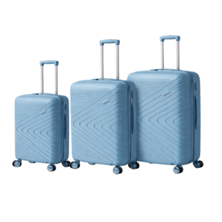 Maletas Combo X 3 Rígidas Antigolpes 10 15 23 Kg Ruedas 360 Azul Claro