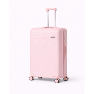 Maleta Mediana De Viaje 15 Kg Rígida Antigolpes Ruedas 360 Rosa Palido