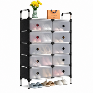 Zapatero Organizador Compacto con Puertas Transparentes | Mueble Modular Guardazapatos Ahorra Espacio Hogar