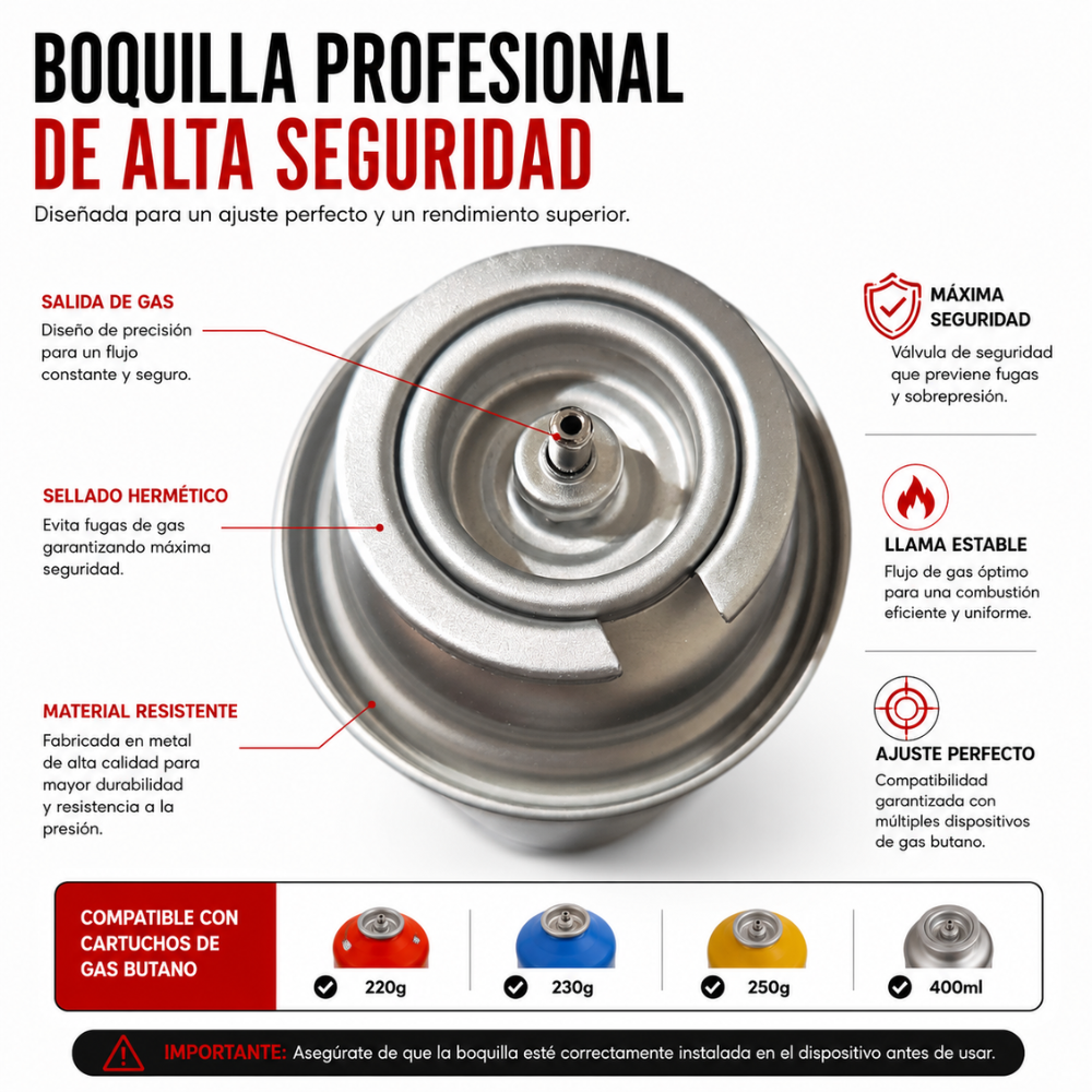 Gas Butano Unifer 250g 400ml Para Estufa Camping Soplete Portátil - Image 3