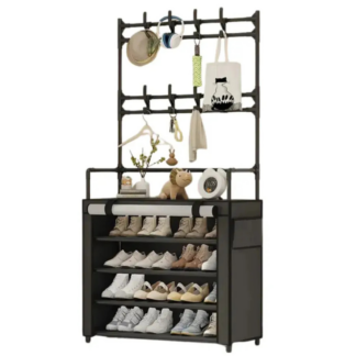 Zapatero Organizador Multifuncional Con Perchero Y Ganchos Multiusos 5 Niveles