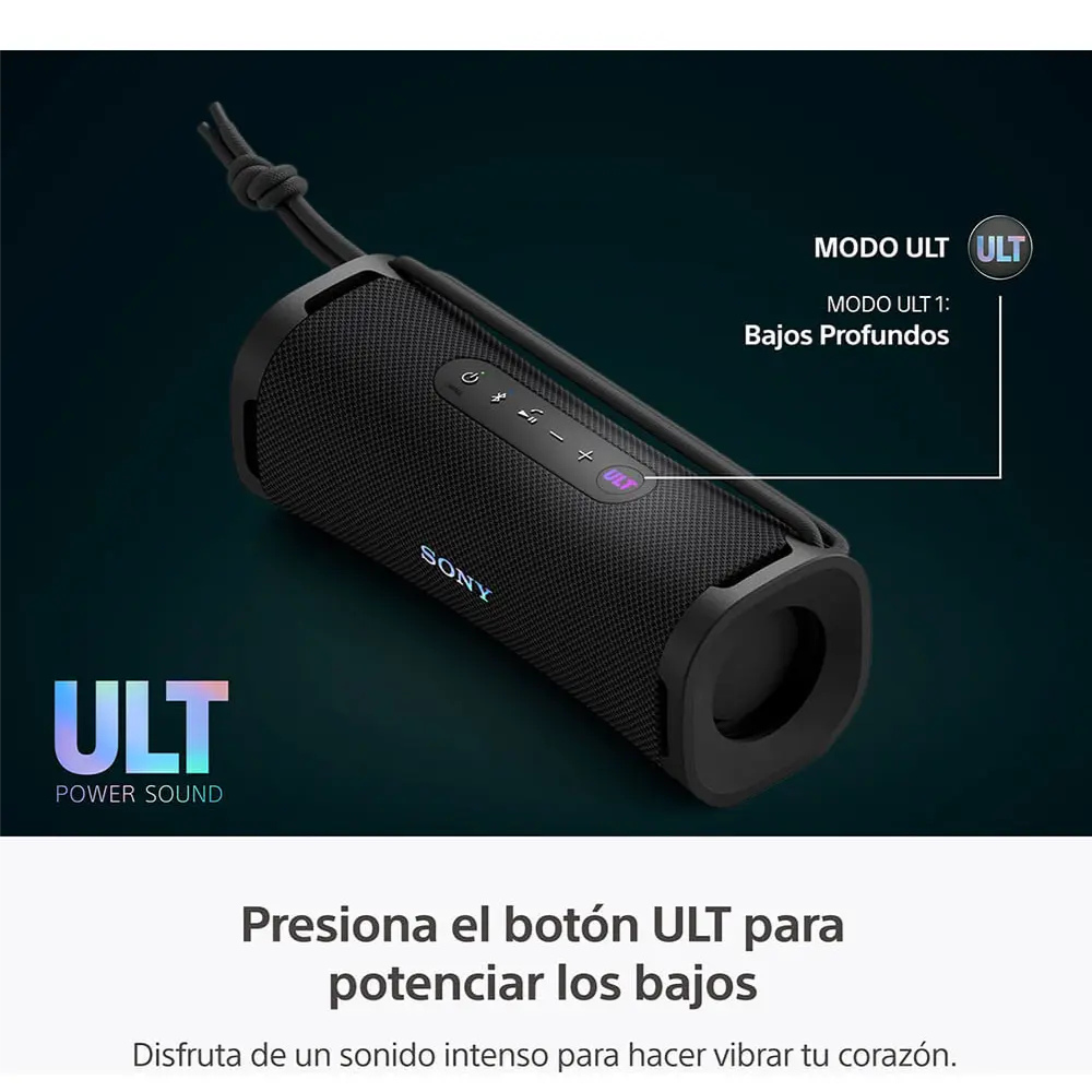 PARLANTE BLUETOOTH SONY ULT FIELD 1 SRS-ULT10 ORIGINAL IP67 RESISTENTE AL AGUA BAJOS POTENTES ULT POWER SOUND 12H BATERÍA NEGRO - Image 2