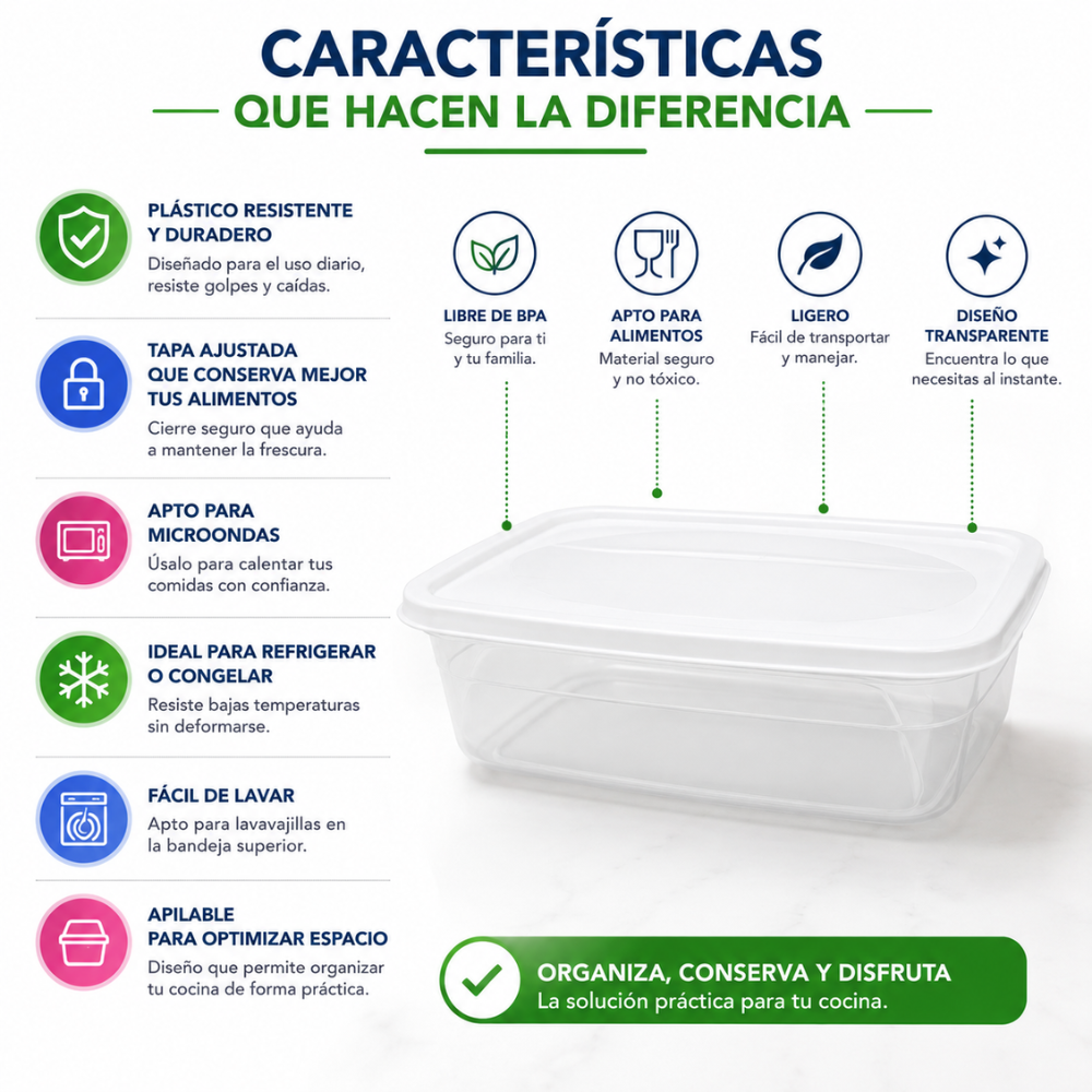 Recipiente Hermético Plástico 4.5 Litros Con Tapa Ideal Para Alimentos Cocina - Image 4