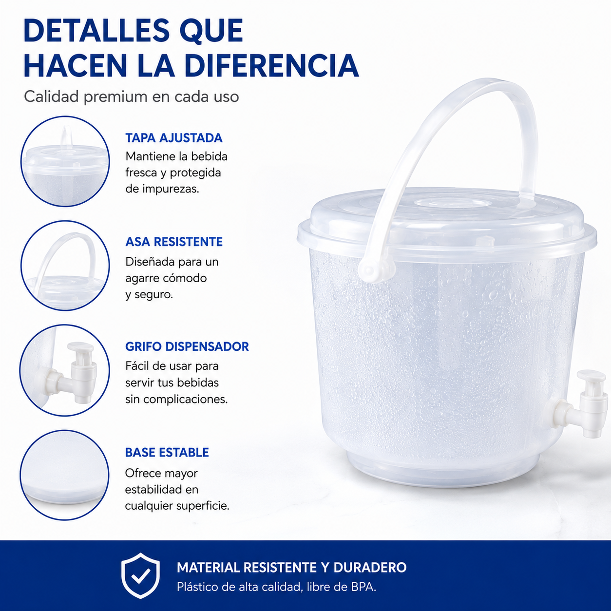 Hielera Premium 4.5 Litros Con Grifo y tapa Dispensador Para Bebidas Frías - Image 5