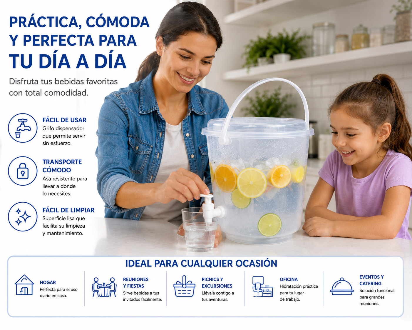 Hielera Premium 4.5 Litros Con Grifo y tapa Dispensador Para Bebidas Frías - Image 4