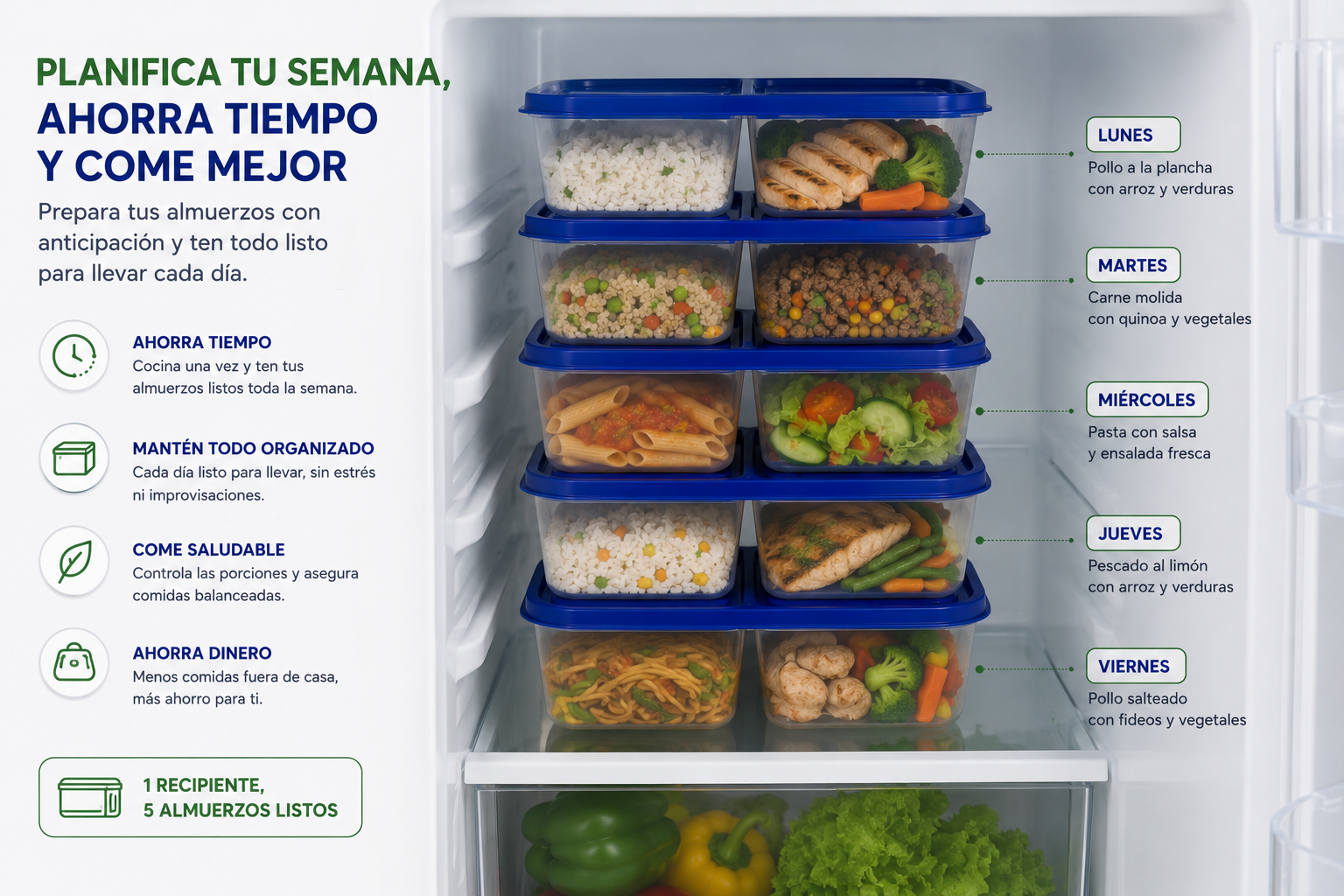 Recipiente Hermético Premium 3 Divisiones Para Almuerzo Lonchera y Comidas - Image 2