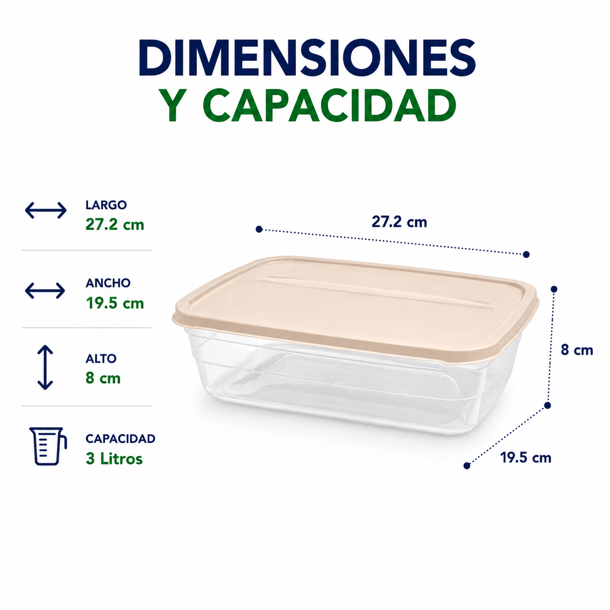 Recipiente Hermético Plástico 3 Litros Con Tapa Ideal Para Alimentos Cocina - Image 6
