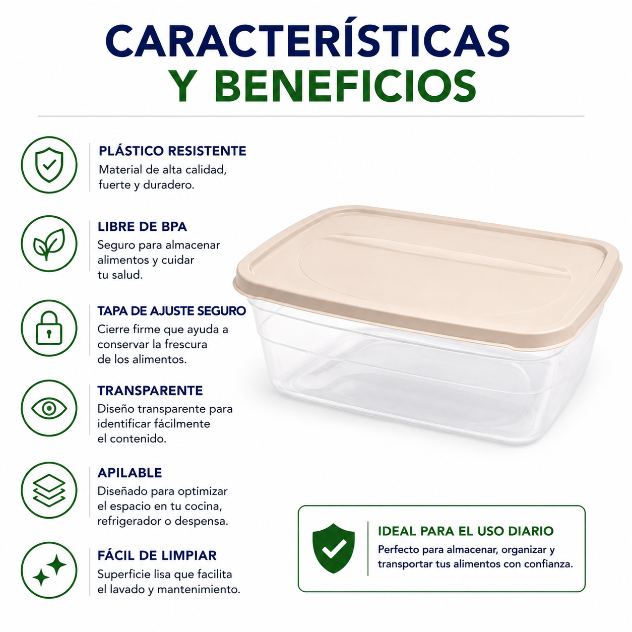 Recipiente Hermético Plástico 3 Litros Con Tapa Ideal Para Alimentos Cocina - Image 5