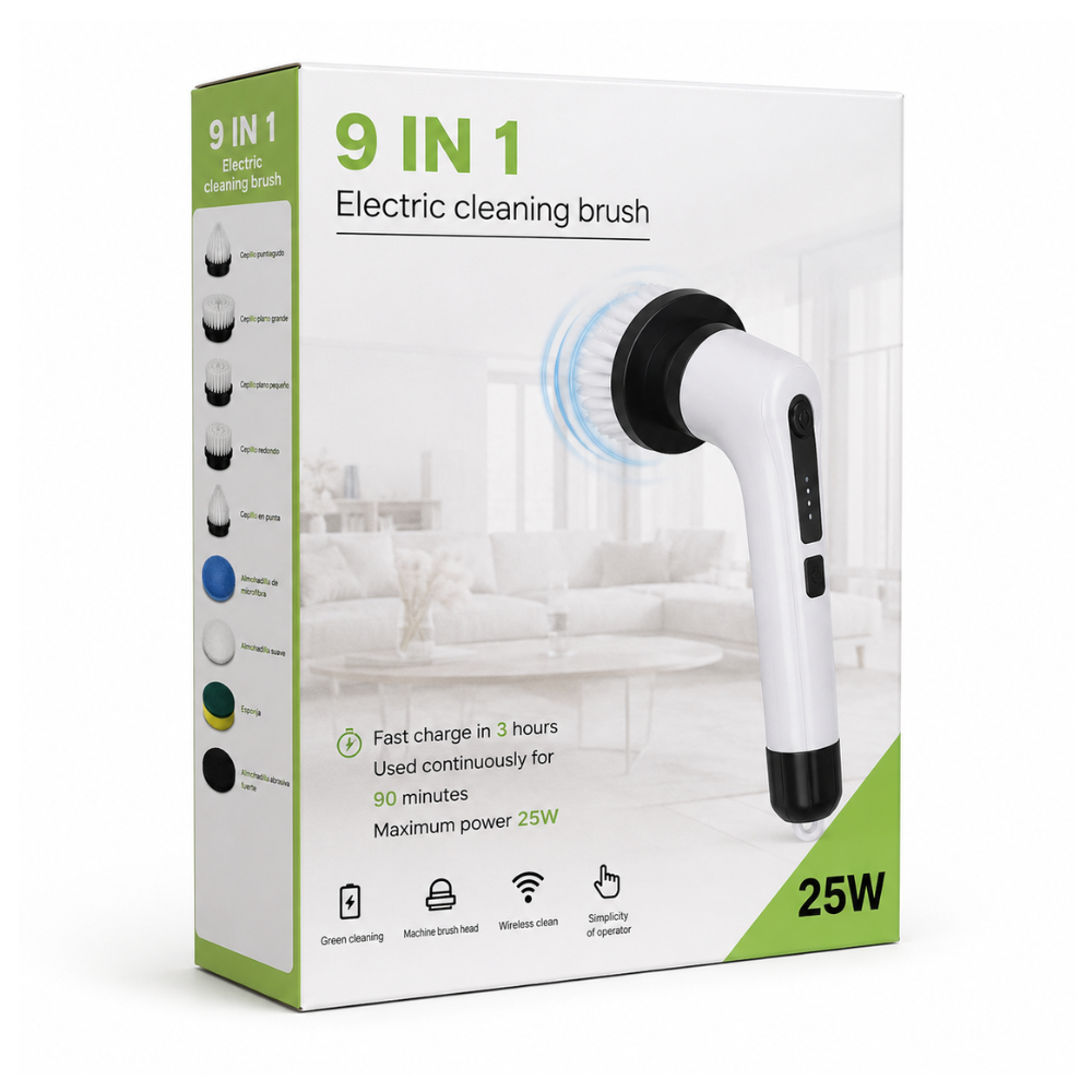 Cepillo Eléctrico Inalámbrico Recargable 9 En 1 Limpieza 90 Minutos de uso. - Image 8