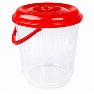 Balde Plástico Transparente 17 Litros Con Tapa Asa Ideal Para Bebidas y Alimentos