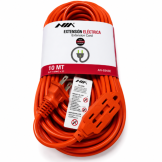 Extensión NIA 10 Metros Cable Eléctrico Reforzado 15A